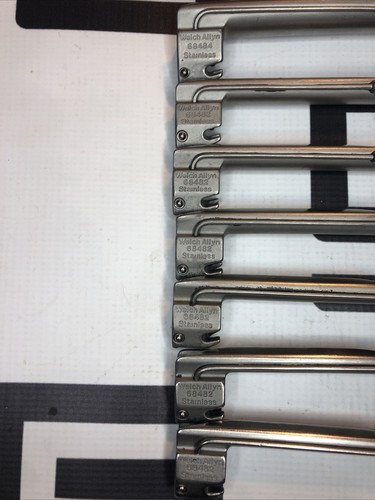 Used Welch Allyn 68482 68484 Blades Laryngoscope Miller 2 4 Lot of 7 30 Day Warranty