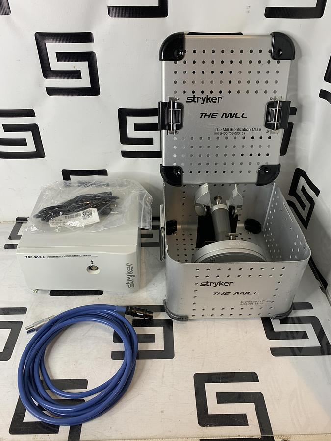 Used Stryker 5400-750 5400-700 5400-704 Bone Mill Set w/ Case & Cable Kit Orthopedics