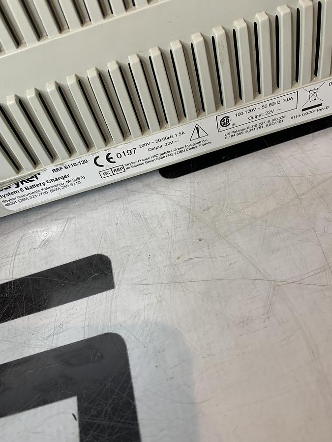 Used Stryker 6110-120 System 6 Battery Charger W/ 4 Charging Bays TESTED WARRANTY