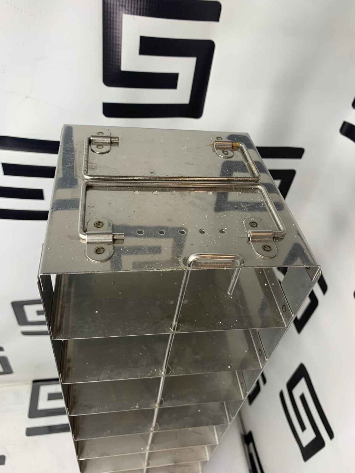 Used Chest Freezer Vertical Rack Stainless Steel 13 Box Capacity 2” Box 5.25 x 5.25