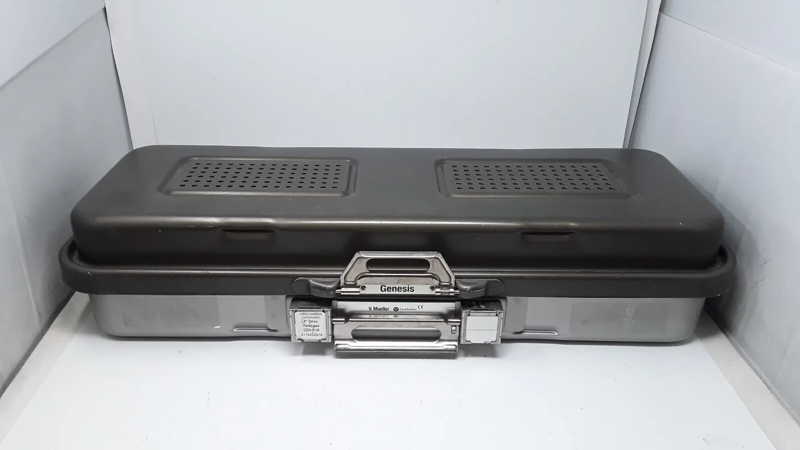 Used V. Mueller CD5-61B Genesis Large Endo Container 28X11 X 6" Deep Perforated Case