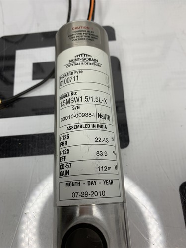 Used BICRON SAINT-GOBAIN #2 DETECTOR 1.5MSW1.5/1.5L-X NAI (TI) PACKARD 0100711