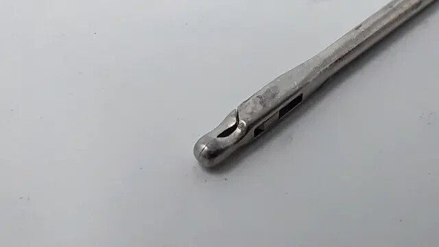 Used Codman 53-4010 Rhoton Forceps Micro Cup Instrument Semi-Malleable Shaft 7 3/4"