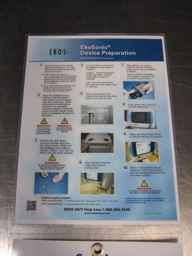 Used EKOS  EkoSonic Control Unit W/Power Cic Module Cart  Batteries