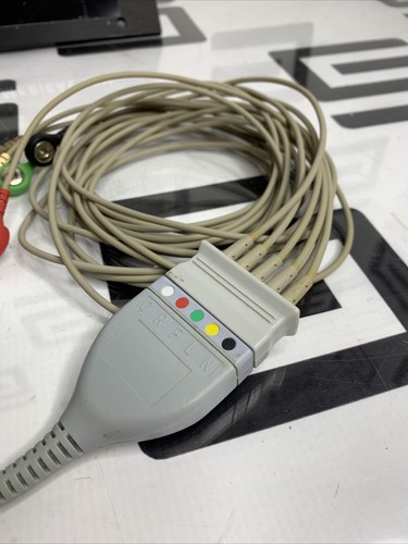 Used OEM Mindray 0012-00-1255-01 & 5 Leadwire Set Lead Snap ECG EKG Trunk 3  Cable