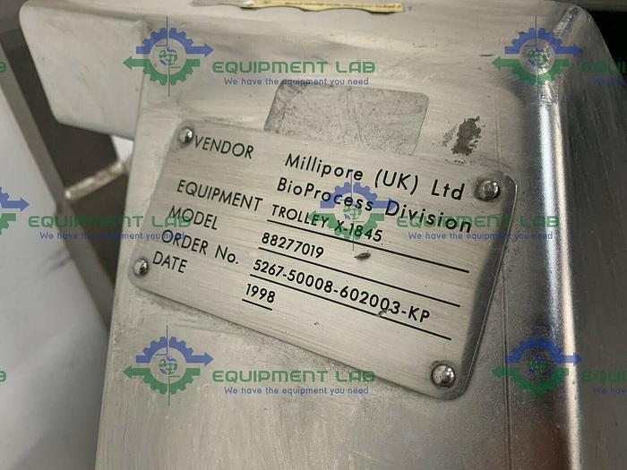 Used Robusto SH1000 Millipore Trolley X-1845 Heavy Duty Stainless Steel Lift Cart 20"