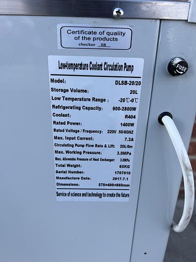  for parts or not working Touch Science Instruments  DLSB-20/20  Low Temperature  Coolant Circulation Pump