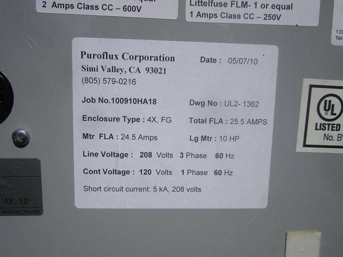 Used Filter, Separator, Puroflux, PF-64, 150 PSI, 10 HP #S740013