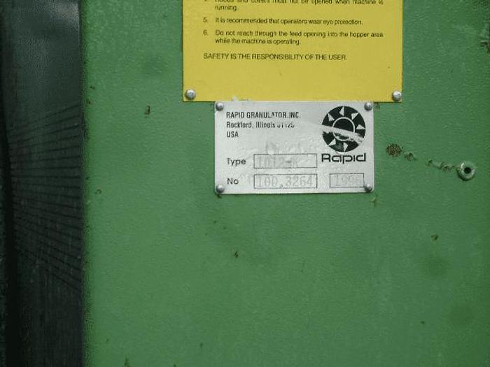 Used 10″ x 12″ RAPID PLASTIC GRANULATOR – MODEL 10 X 12-K – #7416