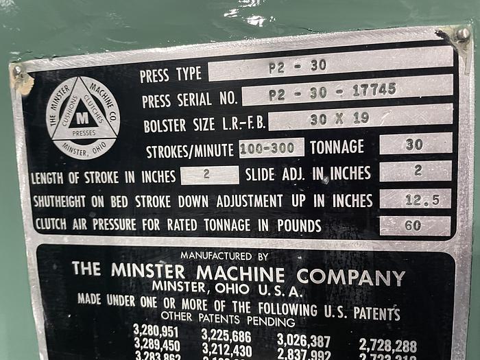 Used Minster P2-30-30