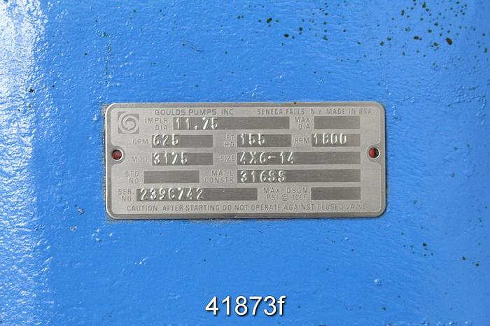 Used Goulds 3175 4x6x14 Pump, Stainless Steel Casing #41873