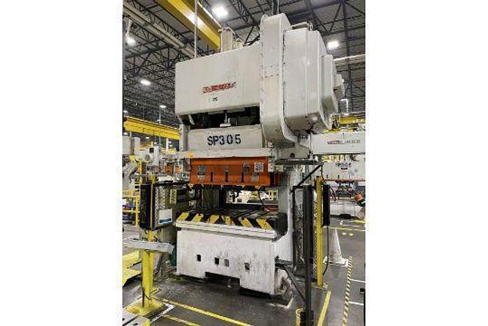 Used 150 TON BLISS DOUBLE CRANK GAP FRAME PRESS, 1990, 8" STROKE