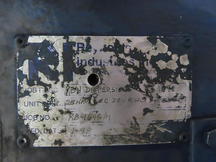 Used 25 HP REYNOLDS HIGH SPEED DISPERSER - UL LISTED