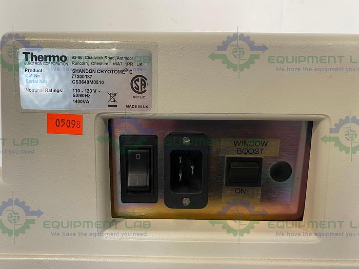 Used Thermo Shandon Cryotome E 77200187 Cryostat Microtome Tissue Sectioning