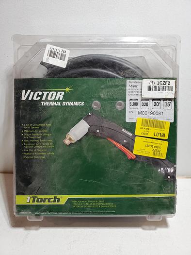 Used Victor Thermal Dynamics Torch & Leads, SL100, 75-Degree Head