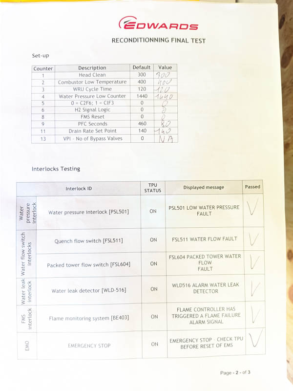 Refurbished 2004 Edwards TCS-E and WRU-E