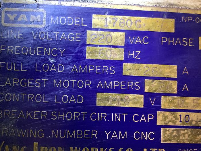 Used YAM MODEL 2000G 17" X 80" ENGINE LATHE