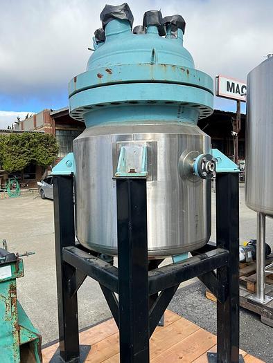 Used Reactor, 100 Gallon, Glass Lined, De Dietrich, 150 PSI, Jacketed, Agitated #S744731