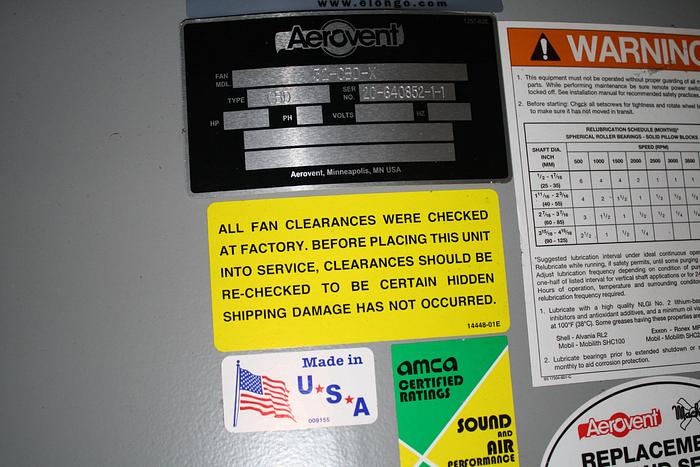 Used Aerovent 32-CBD-X #44058