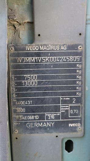 Used 2001 Iveco CURSOR 440E43 MODEL EUROTECH