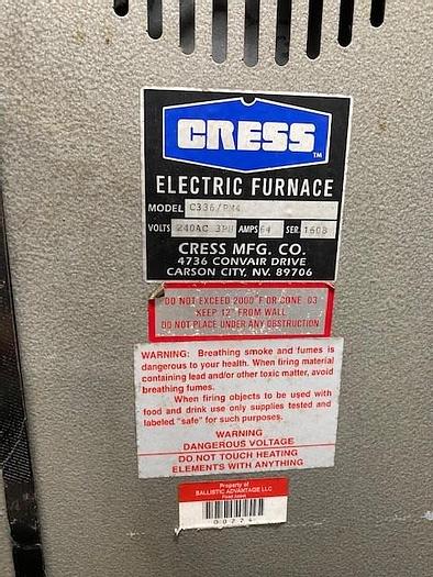 Used Crass Electric Heat Treat Furnace  C336-PM4