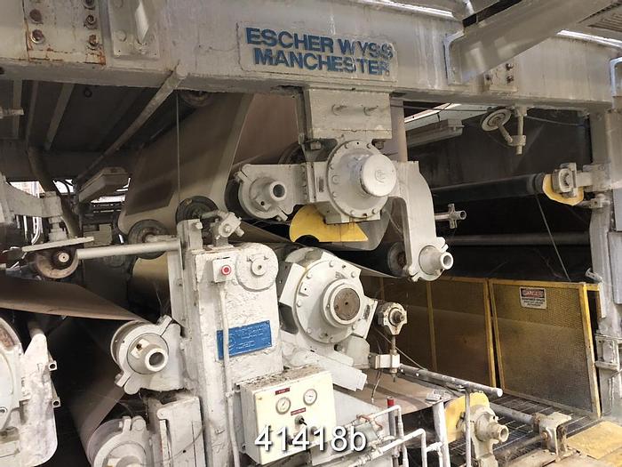 Used Escher Wyss Manchester Suction Press, 112" Drilled Face x 24" Diameter #41418