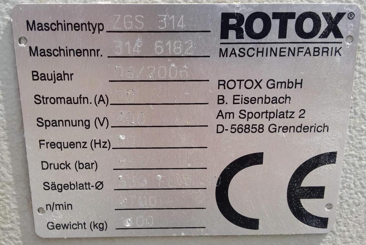 Używane PIŁA DWUGŁOWICOWA AUTOMATYCZNA   ROTOX ZGS 314 ROK  2006