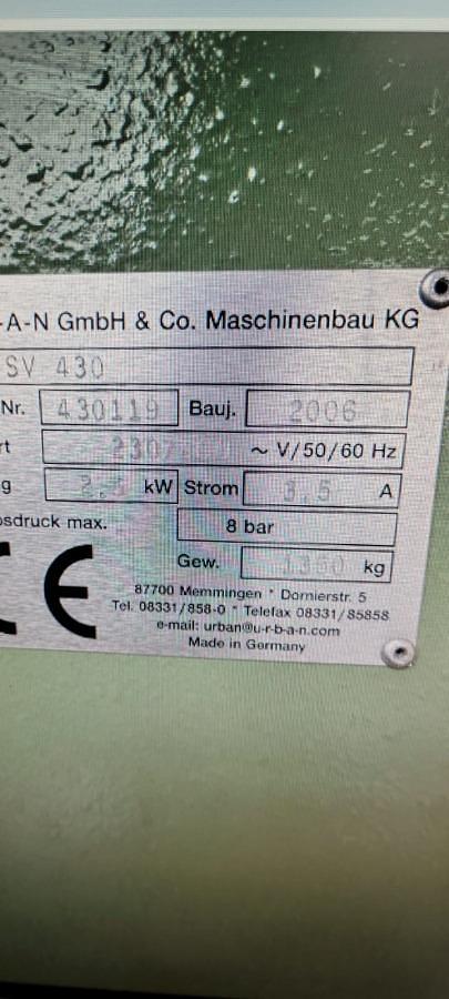 Używane OCZYSZCZARKA CNC DO NAROŻY URBAN SV 430 ROK 2006