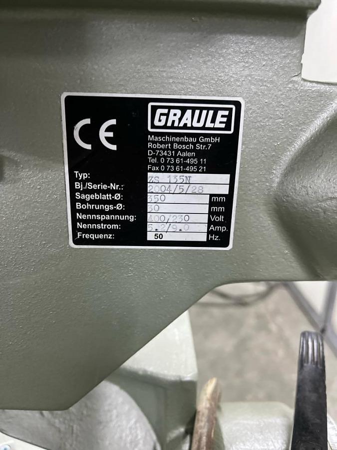 Używane PIŁA JEDNOGŁOWICOWA GRAULE ZS 135 N ROK 2004