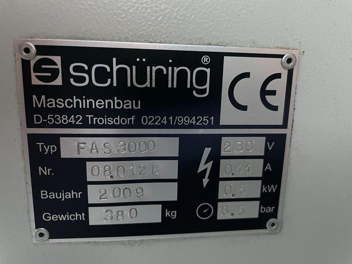 Używane STÓŁ DO UKUWANIA SCHURING FAS 3000 ROK 2009