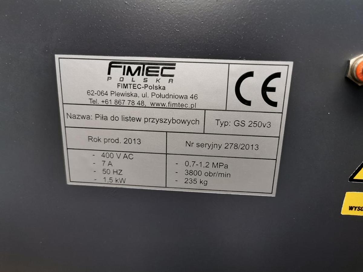 Used GLAZING BAR SAW FIMTEC GS 250 / V3 YEAR 2013