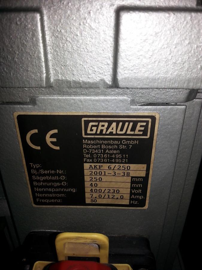 Used POLE MILLING MACHINE GRAULE AKF 6/250 YEAR OF MANUFACTURE 2001