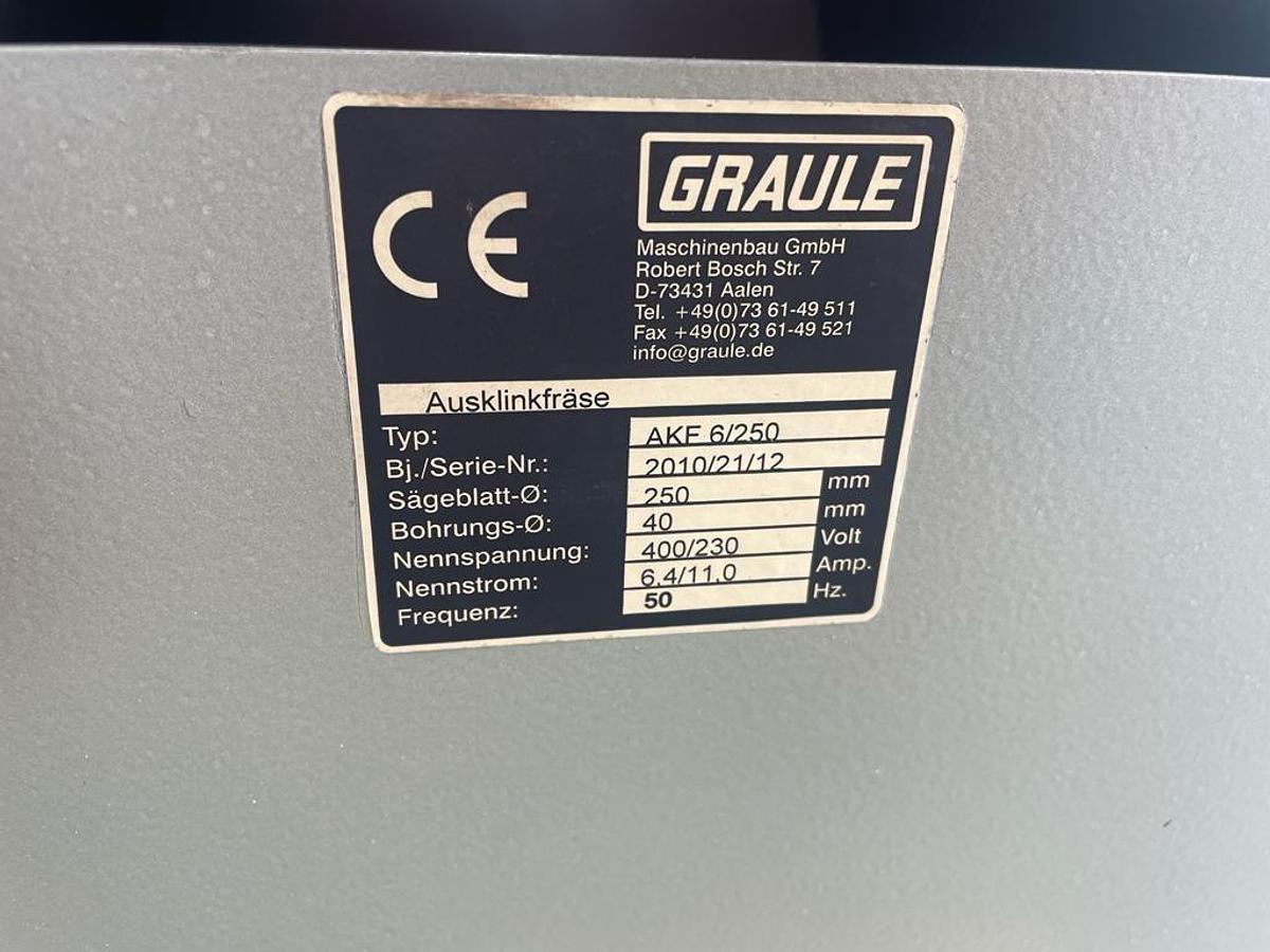 Used POLE MILLING MACHINE GRAULE AKF 6/250 YEAR 2010