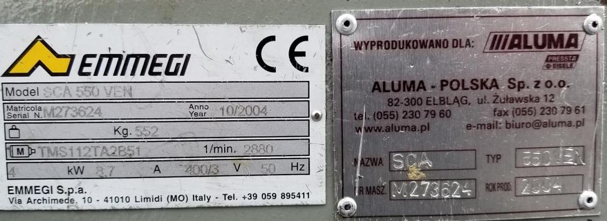 Used SINGLE HEAD SAW FOR AL EMMEGI SCA 550 YEAR 2004
