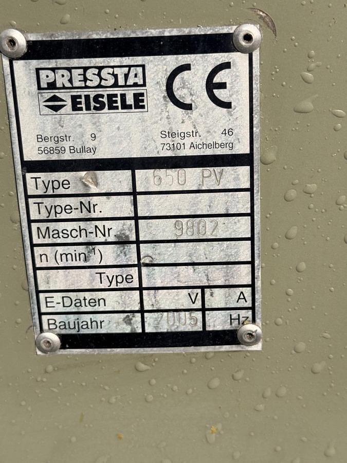 Used SINGLE HEAD SAW PRESSTA EISELE GS 650 PV YEAR 2005