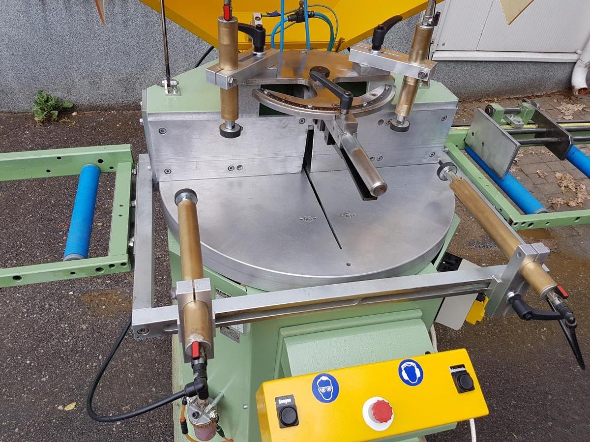 Used RAPID SGS 430 SINGLE HEAD AUTOMATIC SAW YEAR 2000 WITH FEEDER AND RECEIVER