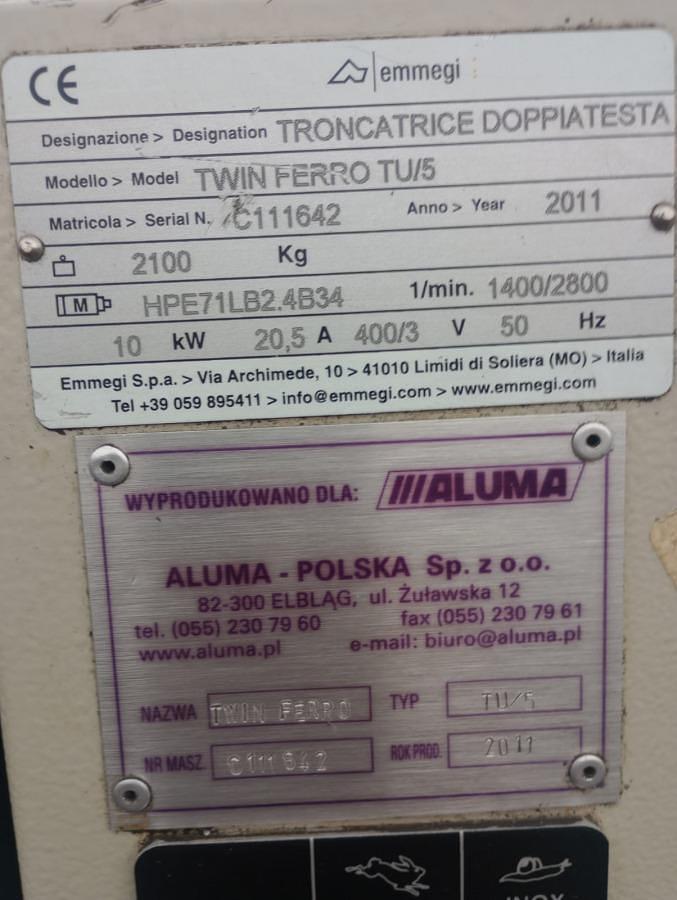 Używane PIŁA DWUGŁOWICOWA AUTOMATYCZNA DO STALI EMMEGI TRD FERRO 2 LIBRA TU/5 ROK 2011