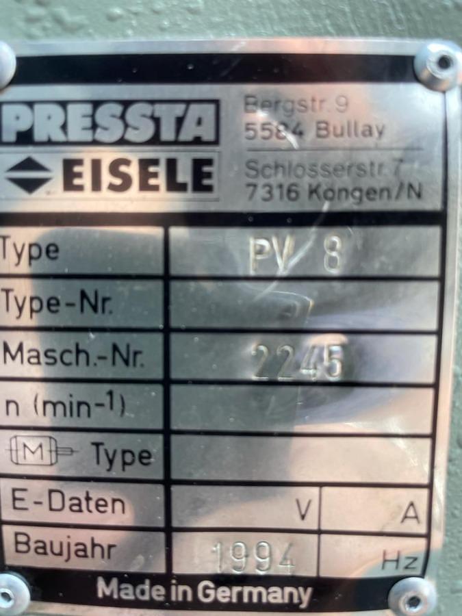 Used CORNER CRIMPING MACHINE PRESSTA EISELE PV 8