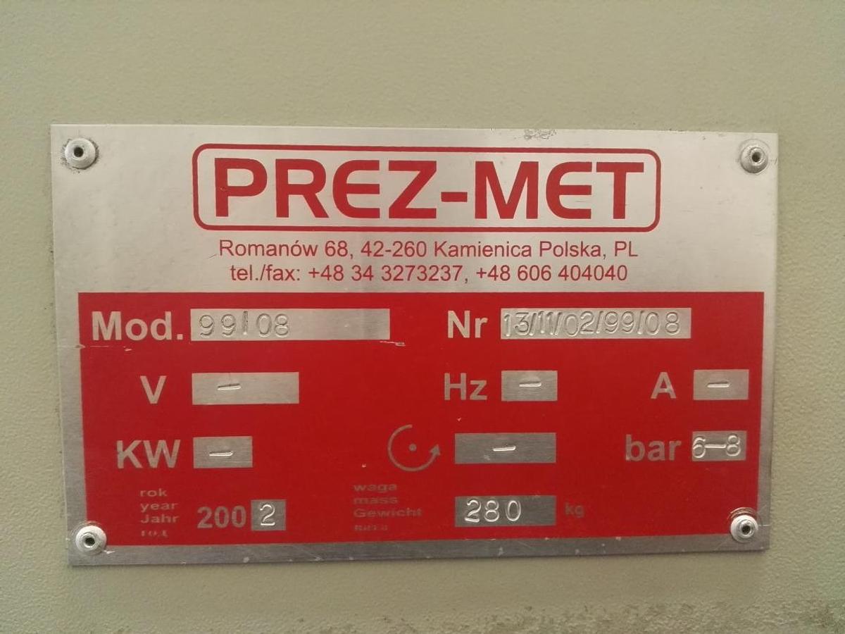 Używane ZAGNIATARKA / ZACISKARKA DO NAROŻY PREZ-MET 99/08 ROK 2002
