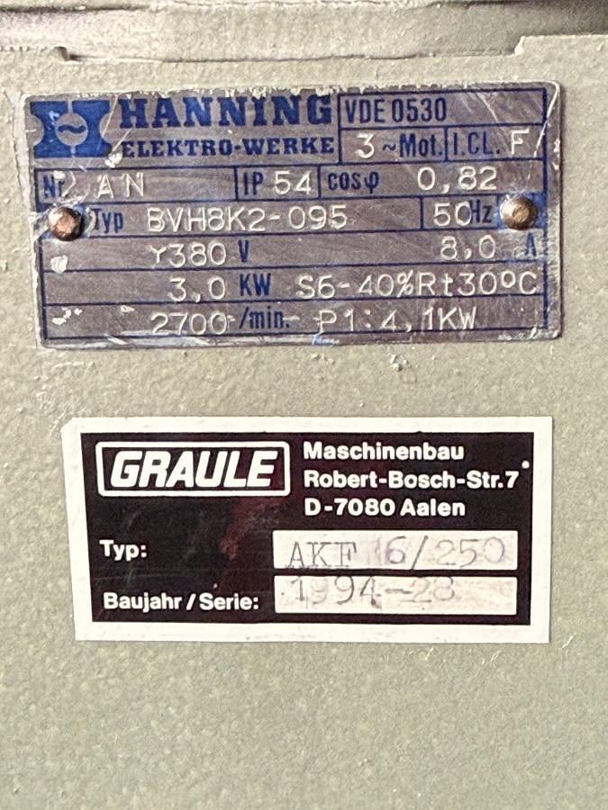 Used POLE MILLING MACHINE GRAULE AKF 6/250