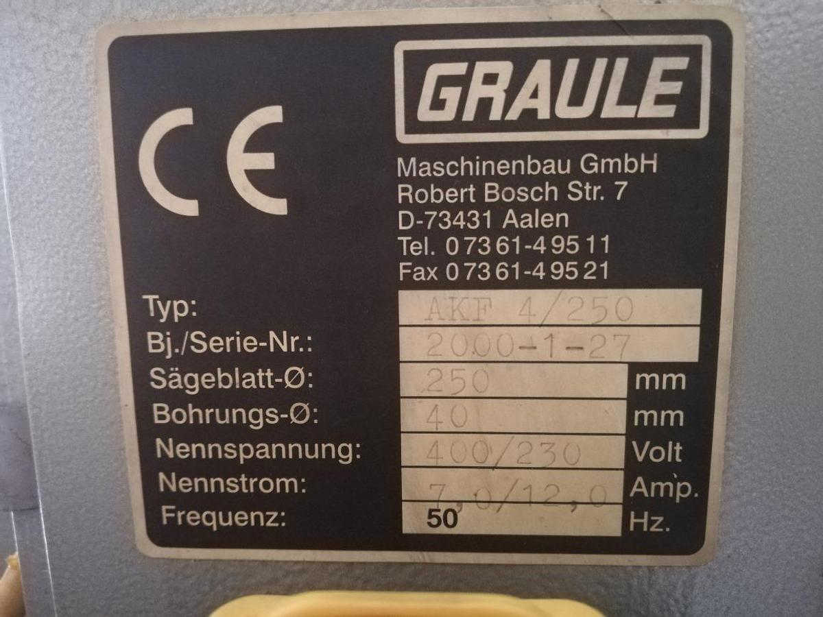 Used POLE MILLING MACHINE GRAULE AKF 4/250 YEAR 2000