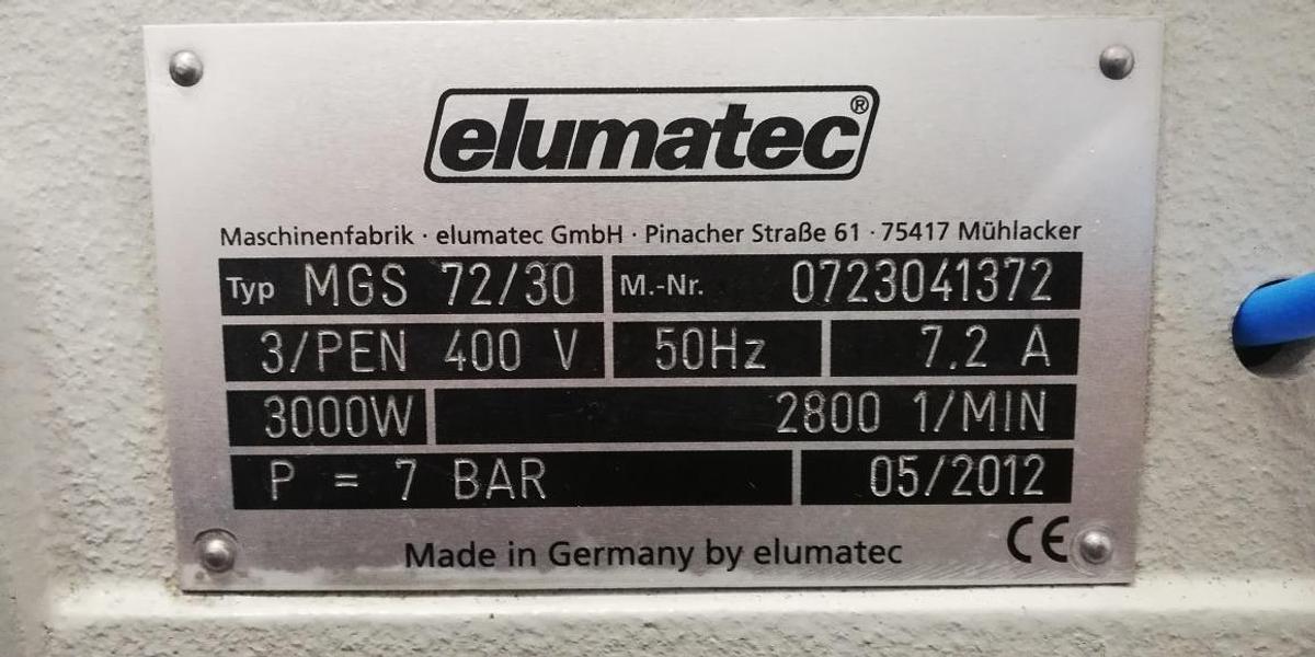 Used ELUMATEC SINGLE HEAD SAW MGS 72 / 30 YEAR 2012