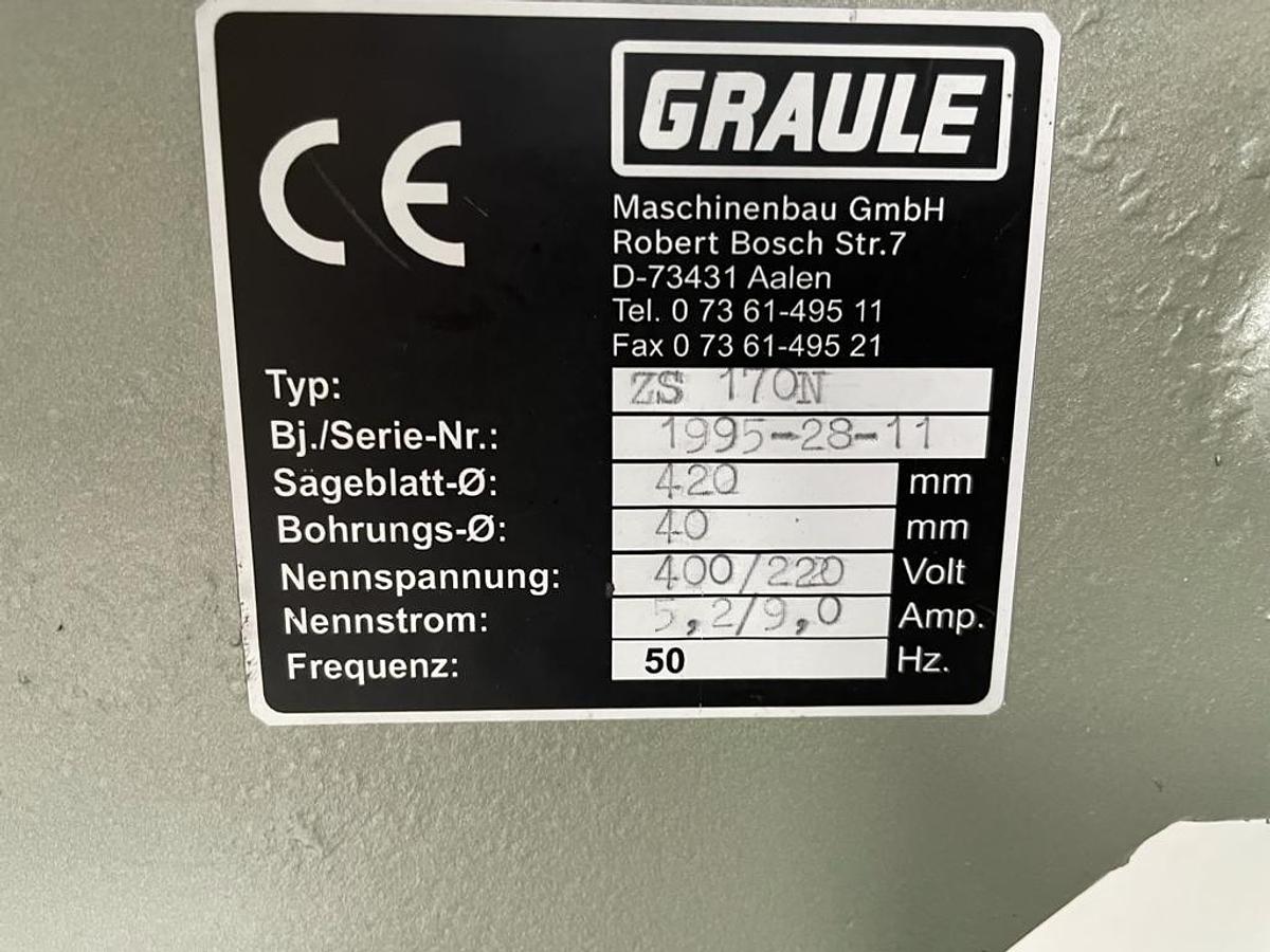 Used SINGLE HEAD GRAULE SAW ZS 170 N