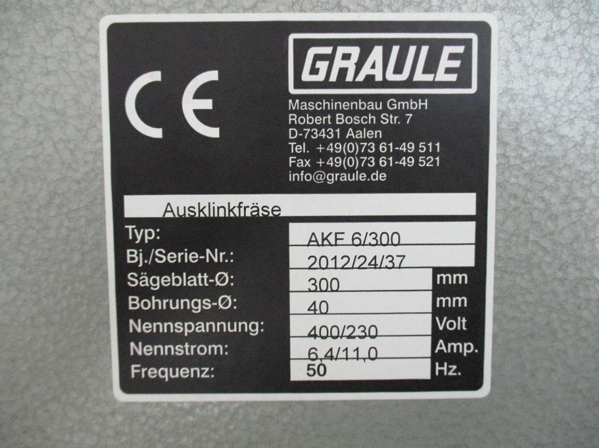 Używane FREZARKA DO SŁUPKA GRAULE AKF 6/300 ROK 2012