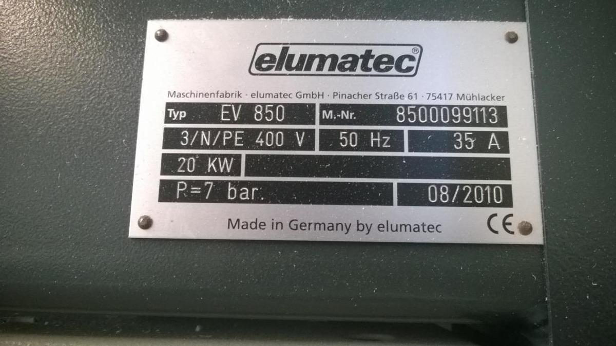 Used ELUMATEC SEALING AND CLEANING LINE YEAR 2010