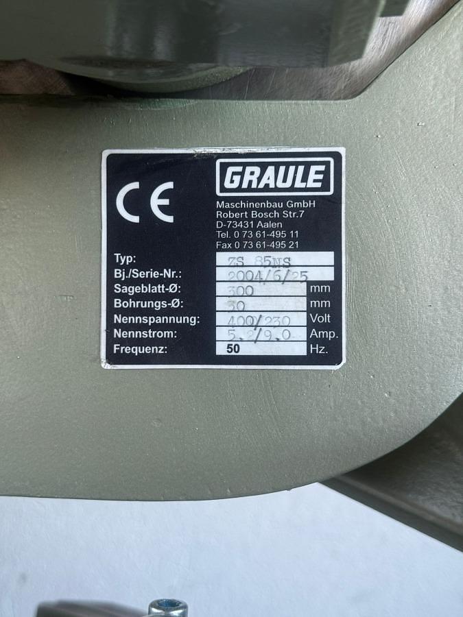 Used SINGLE HEAD GRAULE SAW ZS 85 NS