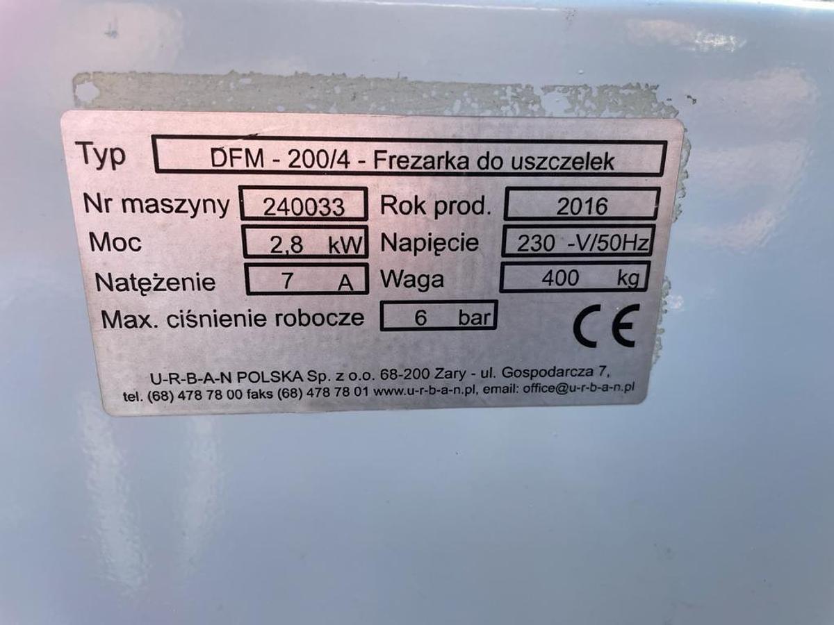 Używane TEMPERÓWKA , FREZARKA DO USZCZELEK URBAN DFM - 200/4 ROK 2016