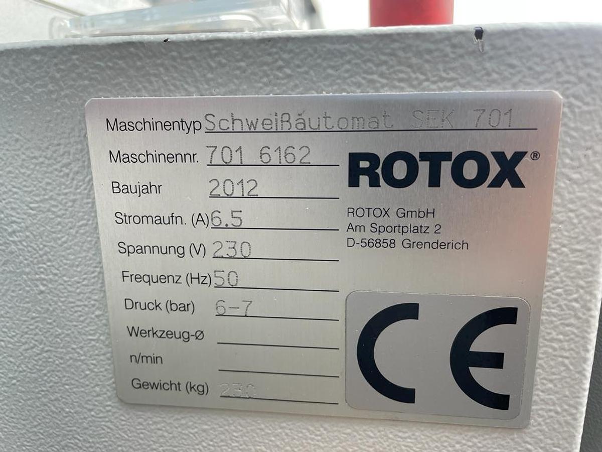 Używane ZGRZEWARKA JEDNOGŁOWICOWA ROTOX SEK 701 ROK 2012