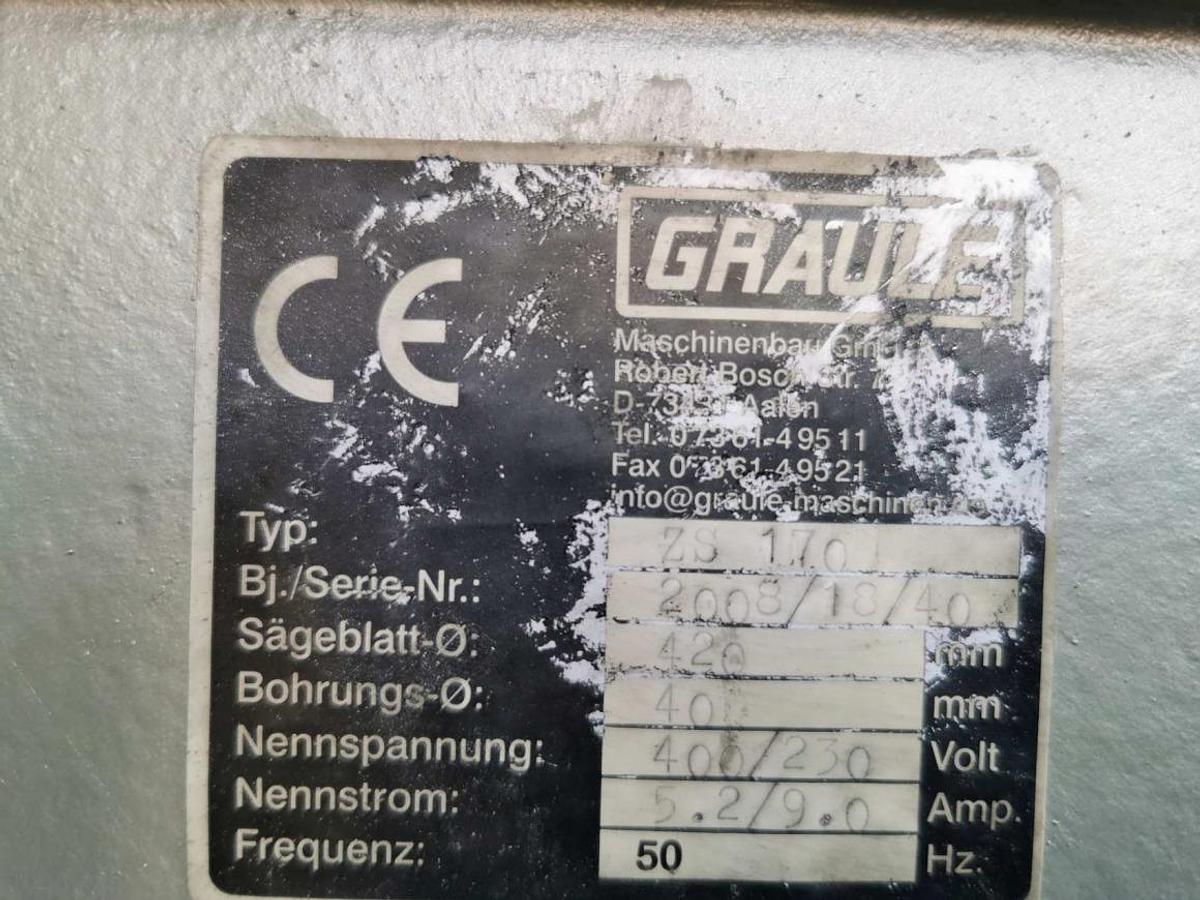 Used SINGLE HEAD GRAULE SAW ZS 170 YEAR 2008