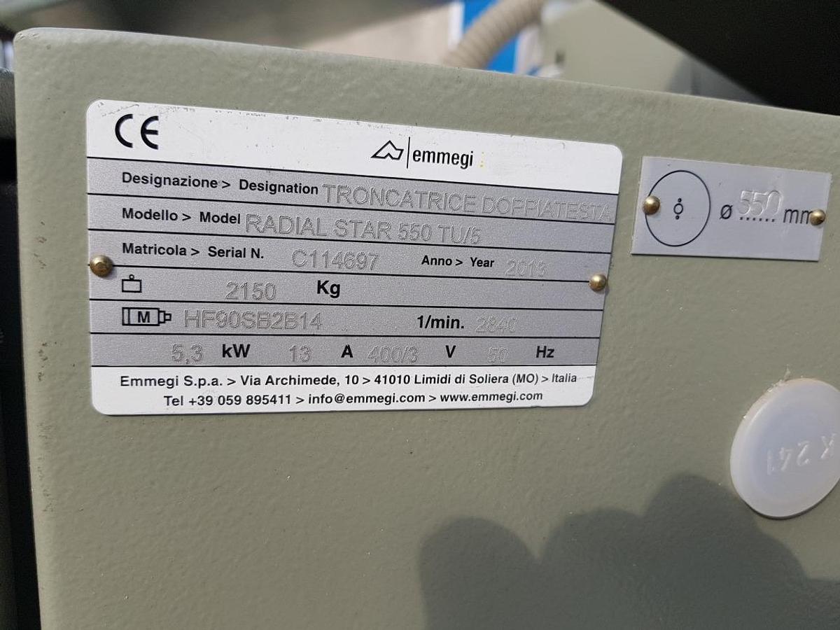 Używane PIŁA AUTOMATYCZNA DWUGŁOWICOWA EMMEGI RADIAL STAR 550 TU/ 5 ROK 2013 WERSJA DŁUGA